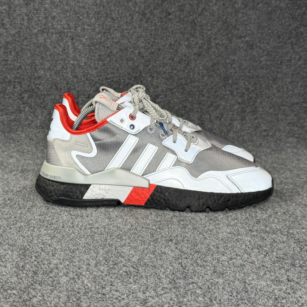Adidas Nite Jogger Athletic Shoes Men's 13 Silver Metallic Retro Running Sneaker